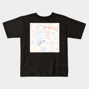 pattern of little princess doodles Kids T-Shirt